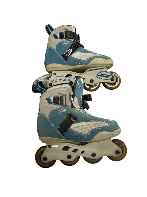 Vist Large View of Product Image Which is Used Ultra Wheels ABEC3 Senior Aggressive Skates Royal Blue Senior 7