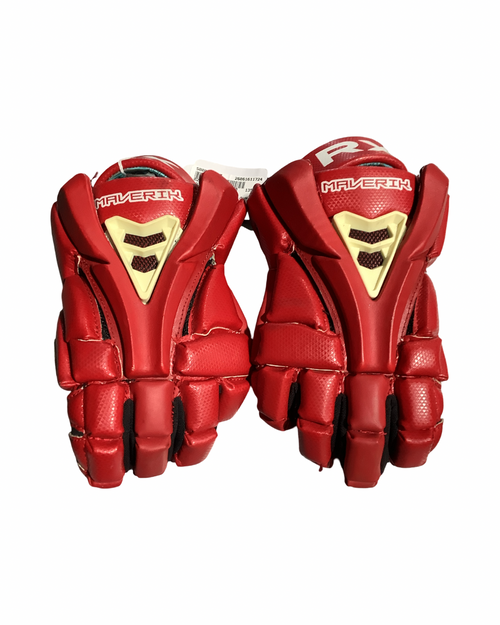 Vist Large View of Product Image Which is Used Maverik ROME Lacrosse Gloves Mens Red 10"