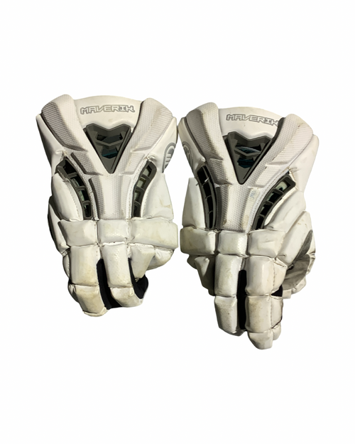Vist Large View of Product Image Which is Used Maverik ROME Lacrosse Gloves Mens White LG