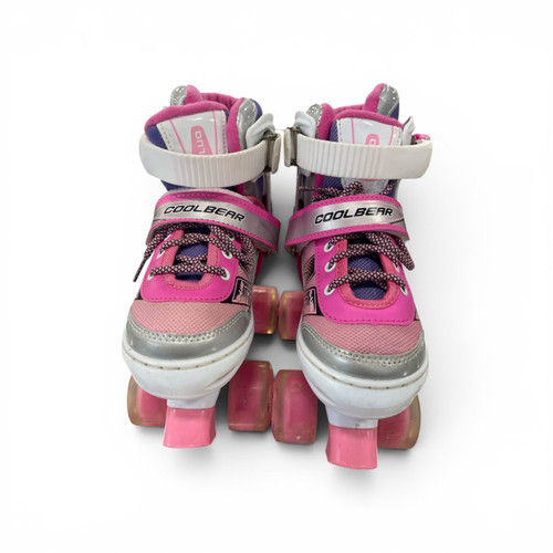 Vist Large View of Product Image Which is Used COOLBEAR CHILD SM Child Roller Quad Skates Pink Youth 11.0