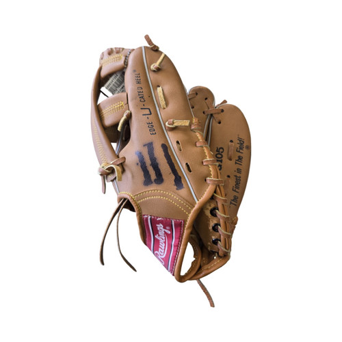 Vist Large View of Product Image Which is Used Rawlings RBG105 GLOVE 10IN BB/SB Glove RH Throw Brown 10"