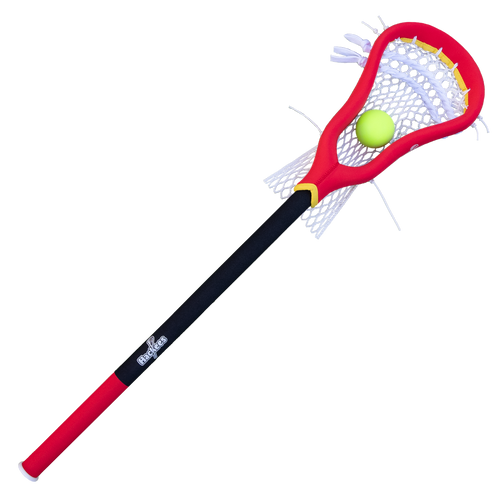 Vist Large View of Product Image Which is Hackees The Crab Mallet Lacrosse Stick, Red/Black/Yellow