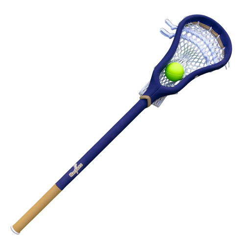 Vist Large View of Product Image Which is The Letterman Lacrosse Stick, Navy Blue/Gold