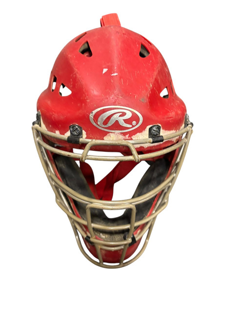 Vist Large View of Product Image Which is Used Rawlings COOL FLO Catchers Helmet w/Mask Red SM