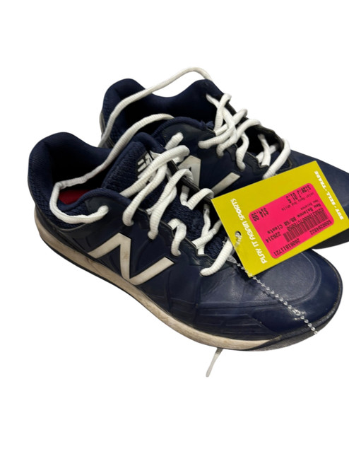 Vist Large View of Product Image Which is Used New Balance BB/SB Cleats Navy And White Junior 01.5