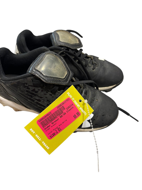 Vist Large View of Product Image Which is Used Under Armour BB/SB Cleats Black And White Junior 01