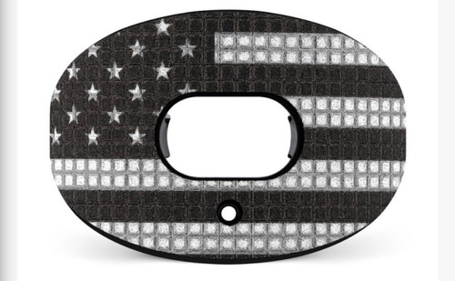 Vist Large View of Product Image Which is New 3D DIAMOND USA FLAG BLACK/SILVER OXYGEN MOUTHGUARD