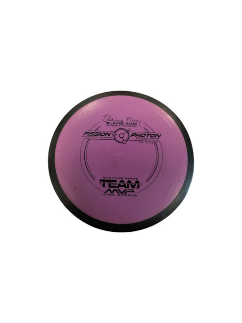 Vist Large View of Product Image Which is Used MVP ELAINE KING FISSION PHOTON Disc Golf Driver Purple