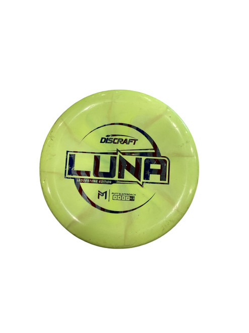 Vist Large View of Product Image Which is Used Discraft LUNA Disc Golf Putter Yellow