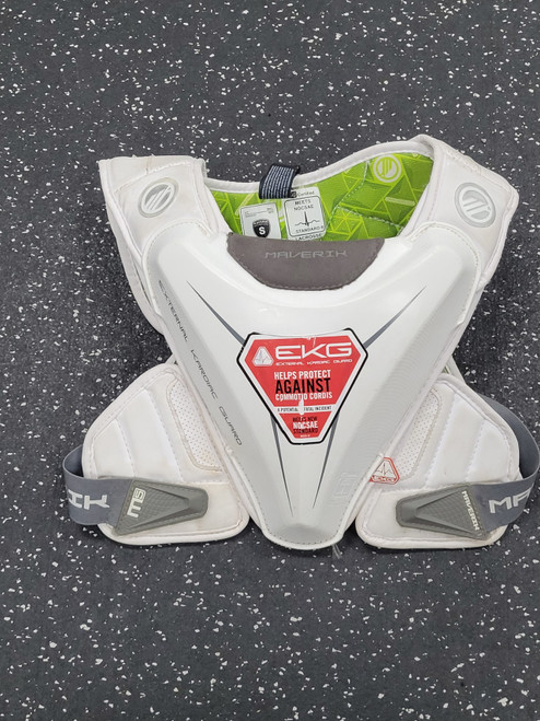 Vist Large View of Product Image Which is Used Maverik M5 Lacrosse Shoulder Pads White SM