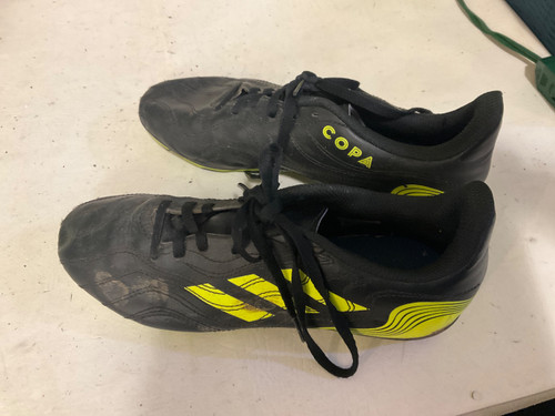 Vist Large View of Product Image Which is Used Adidas Soccer Cleats Black Senior 5.5
