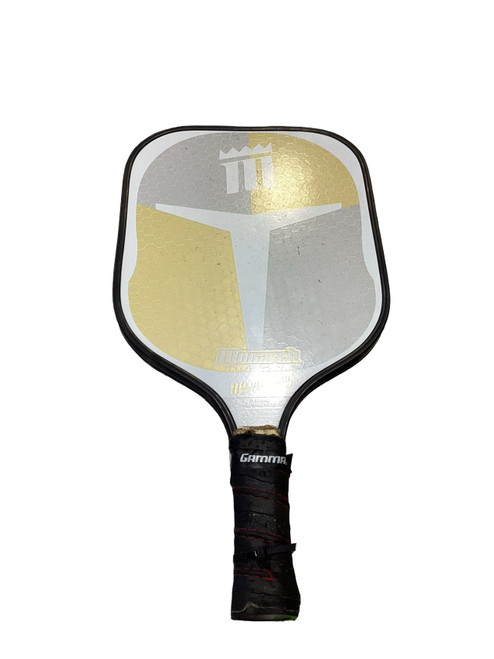 Vist Large View of Product Image Which is Used Mold Monster MERCENARY Pickleball Racquet White