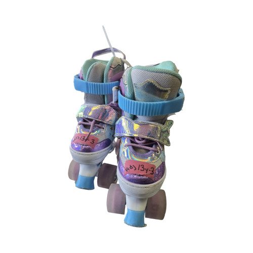 Vist Large View of Product Image Which is Used ADJ FAIRY/ MERMAID WING 13Y-3J SKATES Junior Roller Quad Skates Carolina Blue Adjustable