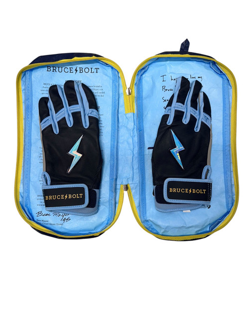Vist Large View of Product Image Which is New PREMIUM SHORT CUFF BB/SB Batting Gloves Navy Blue SM
