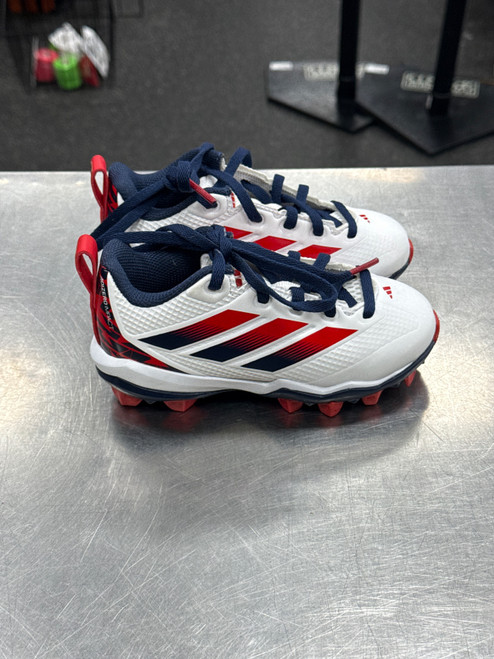 Vist Large View of Product Image Which is Used Adidas ADIZERO IMPCAT BB/SB Cleats White Youth 10.0