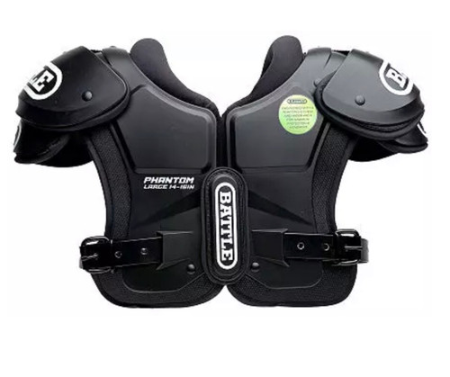 Vist Large View of Product Image Which is New BATTLE YOUTH BLACK PHANTOM SHOULDER PADS