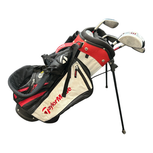 Vist Large View of Product Image Which is Used Taylormade BURNER JRH SET Jr Package Set RH Black And Red 6 Piece