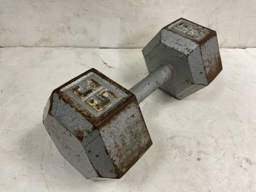 Vist Large View of Product Image Which is Used Hex Dumbbell Grey 35 lb