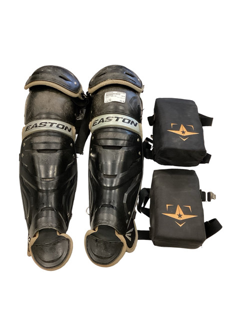Vist Large View of Product Image Which is Used Easton GAMETIME Catchers Leg Guards Black Youth