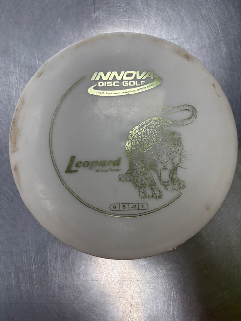 Vist Large View of Product Image Which is Used Innova DX LEOPARD Disc Golf Driver White