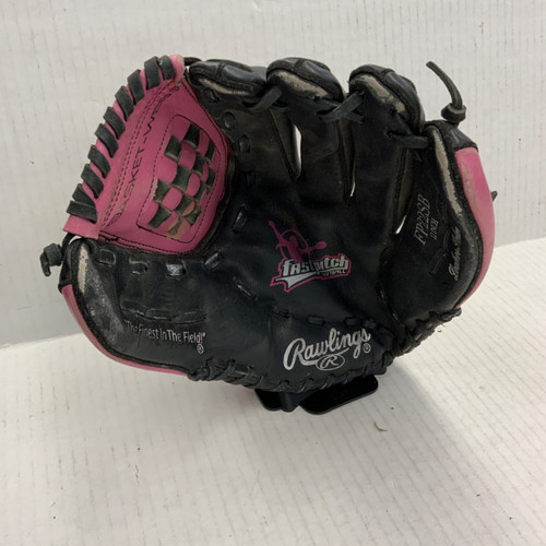 Vist Large View of Product Image Which is Used Rawlings FP22SB RH Throw Fastpitch Gloves Black 12"