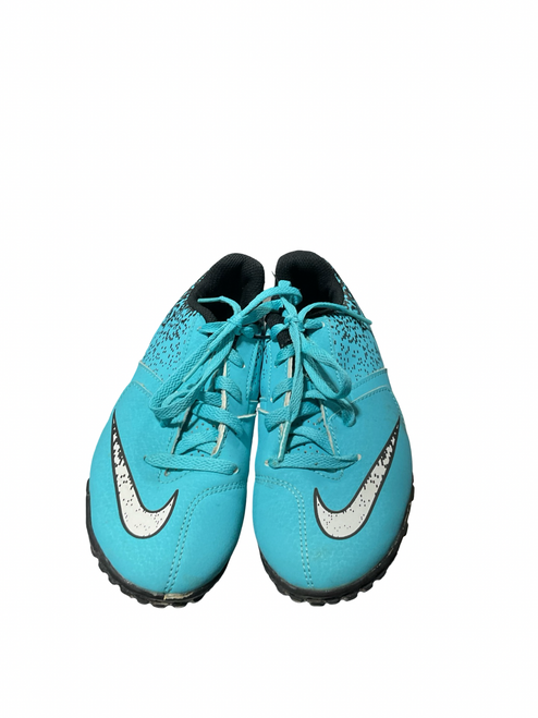 Vist Large View of Product Image Which is Used Nike Soccer Indoor Shoes Teal Youth 13.0