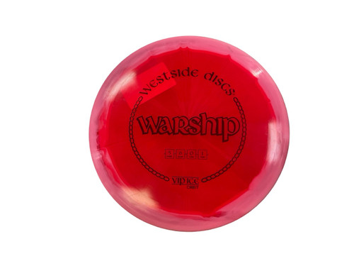 Vist Large View of Product Image Which is Used Westside VIP ICE ORBIT WARSHIP Disc Golf Mid Range Red 178g