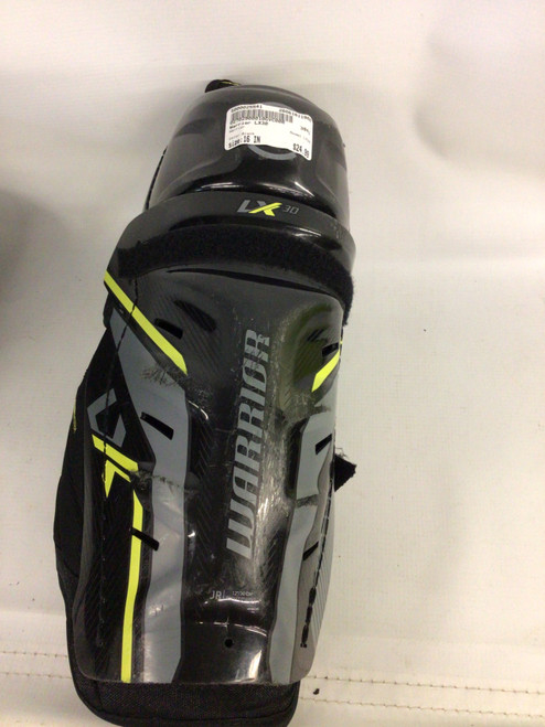 Vist Large View of Product Image Which is Used Warrior LX30 Senior Shin Guards Black 16"