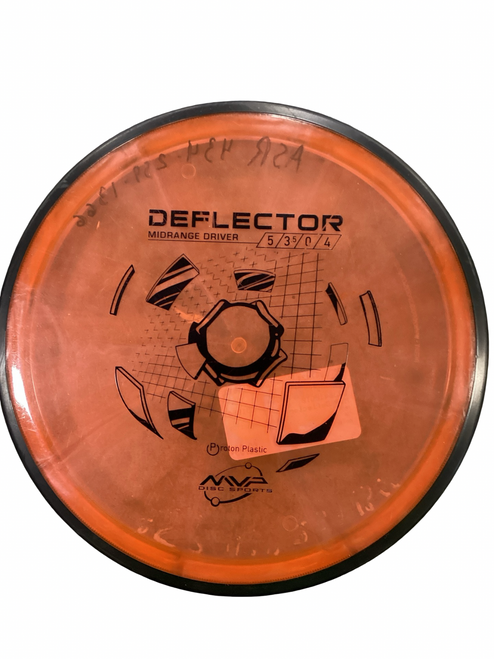 Vist Large View of Product Image Which is Used MVP DEFLECTOR Disc Golf Mid Range Orange