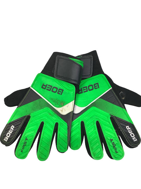 Vist Large View of Product Image Which is Used BOER SIZE 4 Soccer Goalie Gloves Neon Green 5