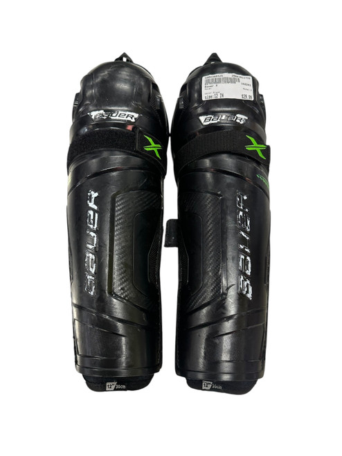 Vist Large View of Product Image Which is Used Bauer X Intermediate Shin Guards Black 12"