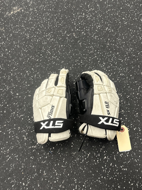 Vist Large View of Product Image Which is Used STX SHIELD PRO LAX Goalie Gloves M White 12"