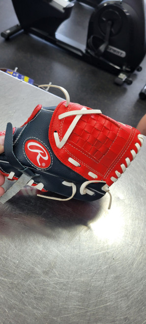 Vist Large View of Product Image Which is Used Rawlings 9.5 INCH BB/SB Glove RH Throw Navy Blue 9 1/2"