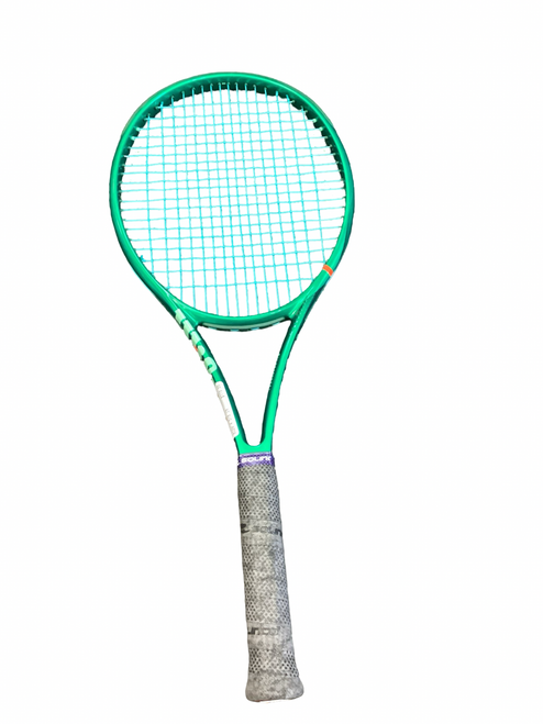 Vist Large View of Product Image Which is Used Wilson BLADE 100L VX Adult Tennis Racquet Green 4 1/2"