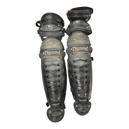 Vist Large View of Product Image Which is Used Diamond IX5 Catchers Leg Guards Black Junior