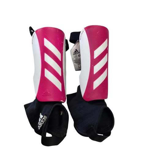 Vist Large View of Product Image Which is Used Adidas Soccer Shin Guards Youth Pink And White MD