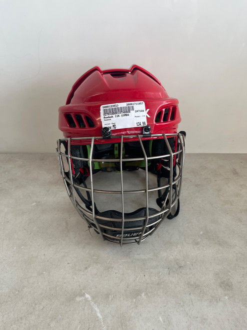 Vist Large View of Product Image Which is Used Reebok 11K Helmet Cage Combo Red MD