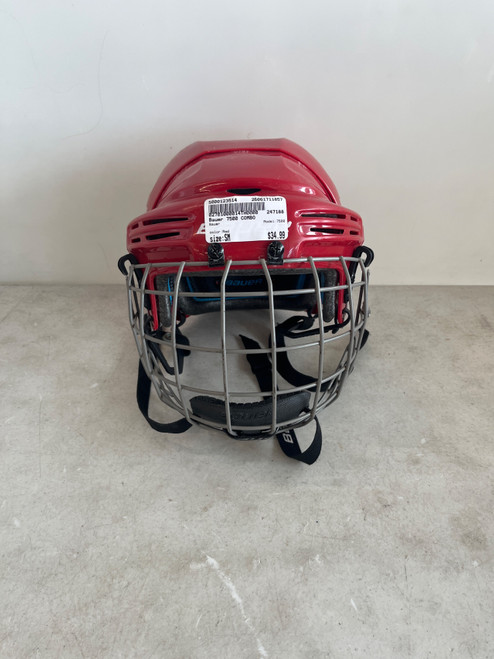 Vist Large View of Product Image Which is Used Bauer 7500 Helmet Cage Combo Red SM