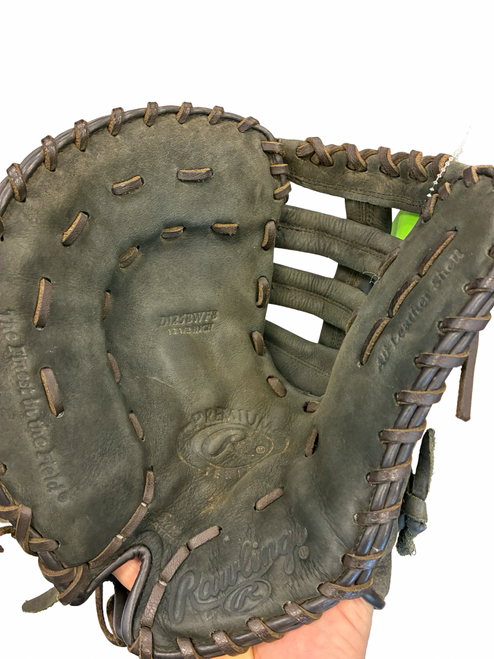 Vist Large View of Product Image Which is Used Rawlings PREMIUM SERIES BB/SB First Base LH Throw Black 12 1/2"