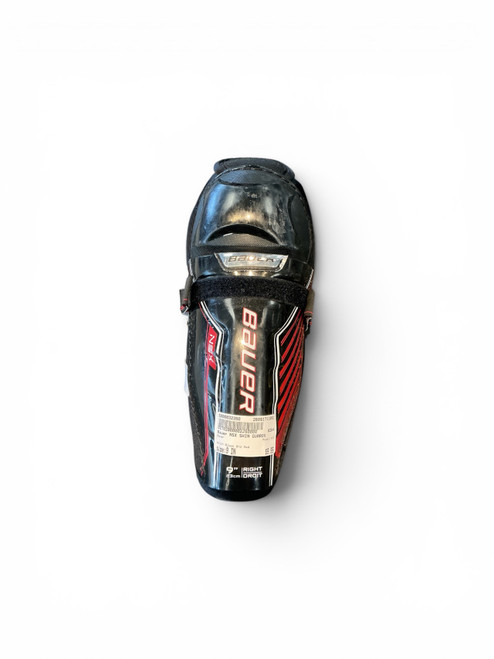Vist Large View of Product Image Which is Used Bauer NSX Youth Shin Guards Black And Red 9"