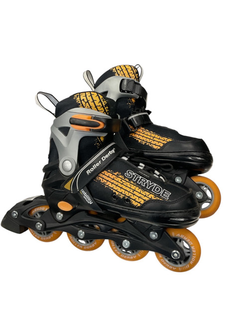 Vist Large View of Product Image Which is Used RollerDerby STRYDER ADJ 2-5 Junior Rec Fitness Skates Black Adjustable