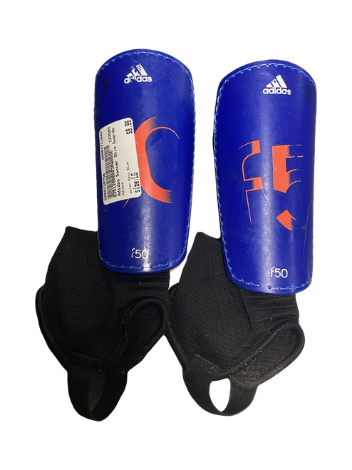 Vist Large View of Product Image Which is Used Adidas Soccer Shin Guards Youth Navy Blue LG