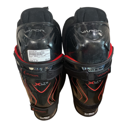 Vist Large View of Product Image Which is Used Bauer VAPOR X LTX PRO Junior Shin Guards Black 11"