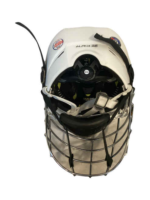 Vist Large View of Product Image Which is Used Warrior ALPHA ONE PRO Helmet Cage Combo White SM