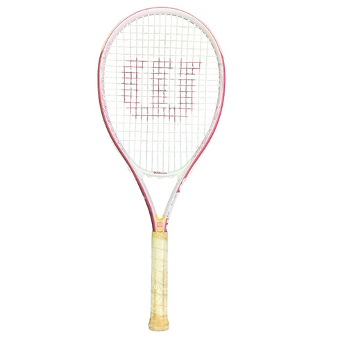 Vist Large View of Product Image Which is Used Wilson HOPE Adult Tennis Racquet Pink 4 1/4"