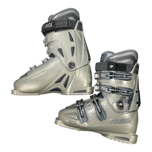 Vist Large View of Product Image Which is Used Tecnica 9X Womens DH Ski Boot White 255 MP - M07.5 - W08.5