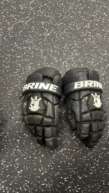 Vist Large View of Product Image Which is Used Brine KING Lacrosse Gloves Mens Black 12"