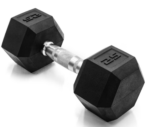 Vist Large View of Product Image Which is New 25 lbs Coated Dumbbell