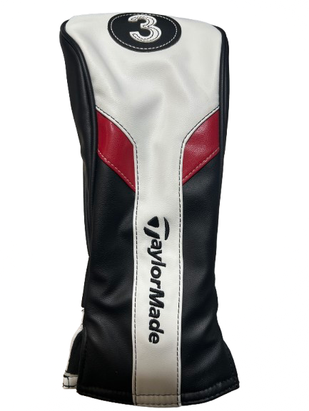 Vist Large View of Product Image Which is Used Taylormade 3 WOOD HEAD COVER Golf Accessory White/Black/Red