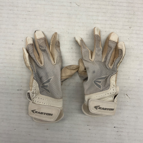 Vist Large View of Product Image Which is Used Easton BB/SB Batting Gloves White Youth